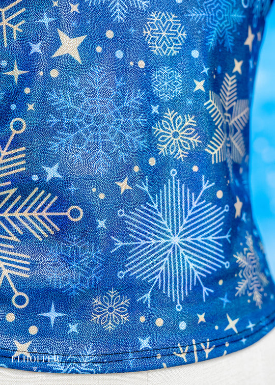 Handmade Buffy Crop Top - Shiny Snowflakes