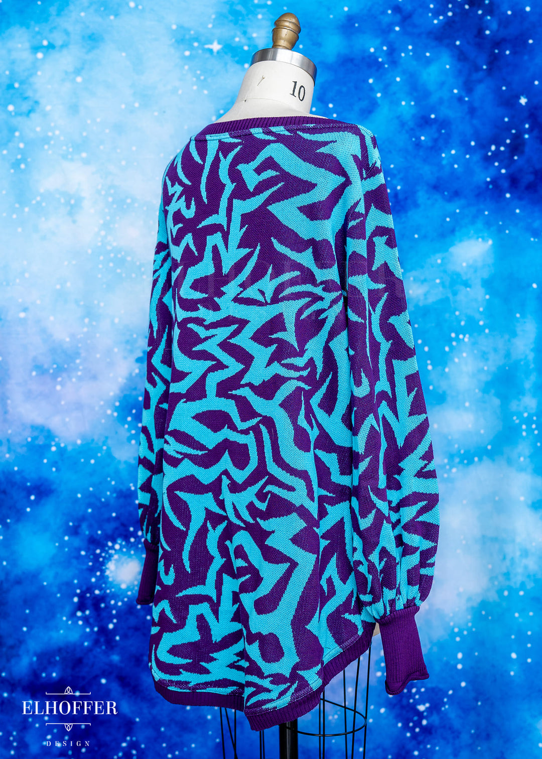 Demon Scars Oversize Sweater - Strategy Purple