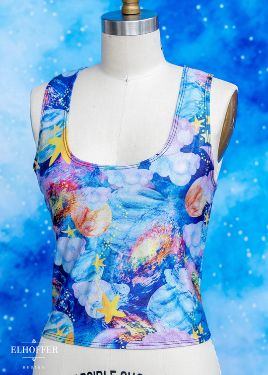 Handmade Buffy Crop Top - Shiny Frizzles Galaxy