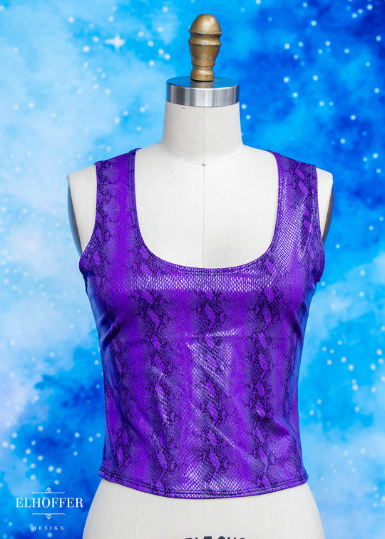 Handmade Buffy Crop Top - Croki Purple