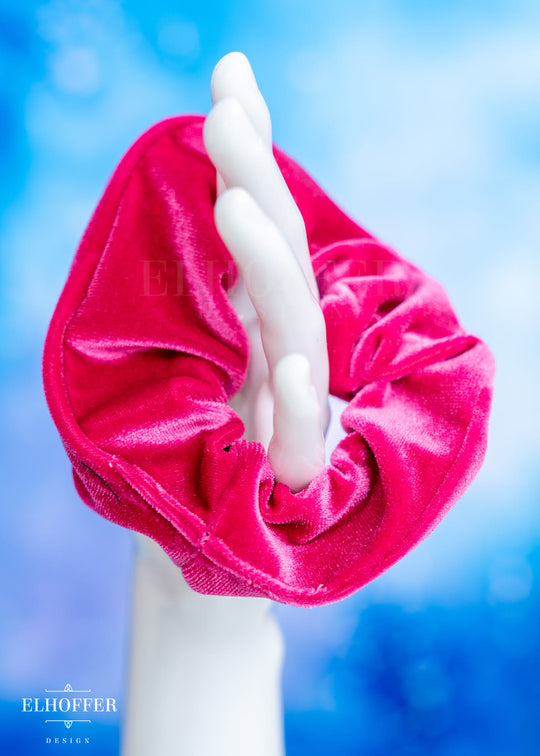 Fuchsia Velvet Scrunchie