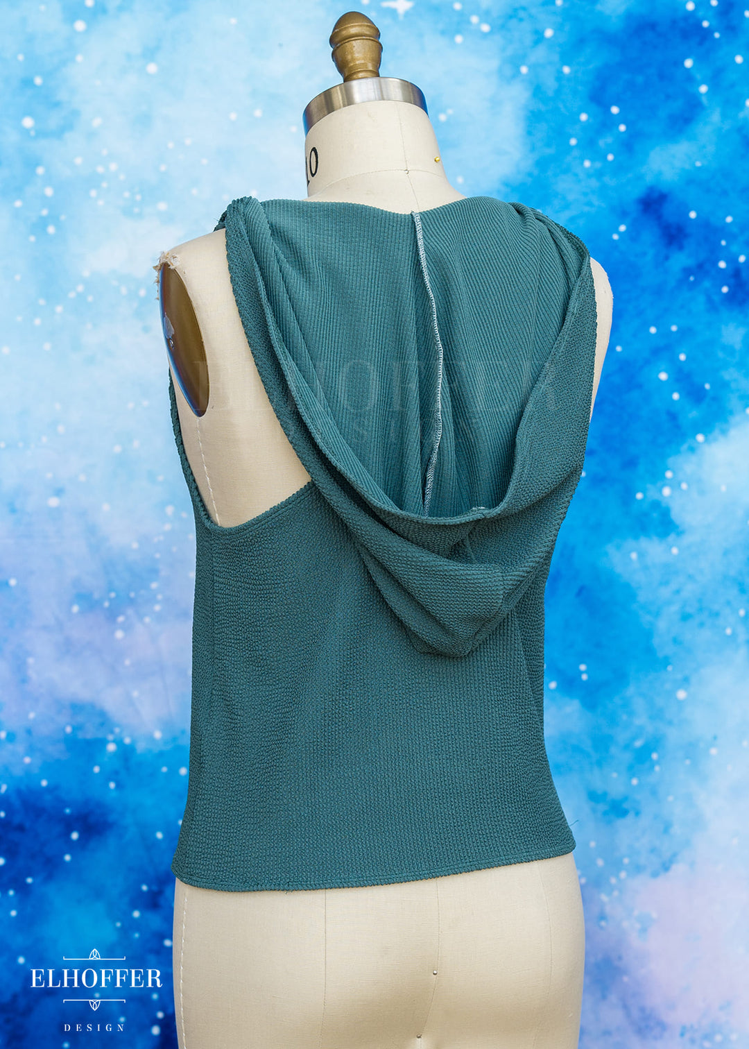 Essential Mara Hooded Crop - Textured Cactus Green