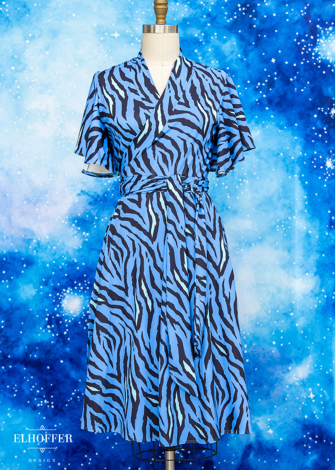 Essential Luisa Wrap Dress - Baby Blue Tiger