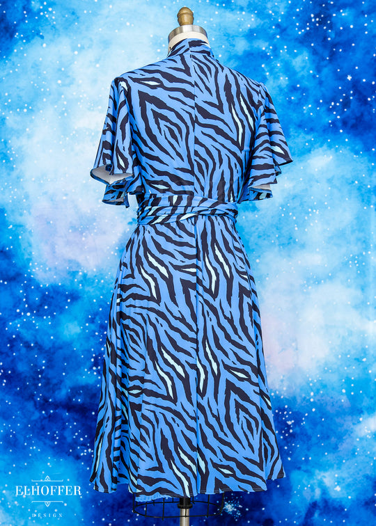 Essential Luisa Wrap Dress - Baby Blue Tiger