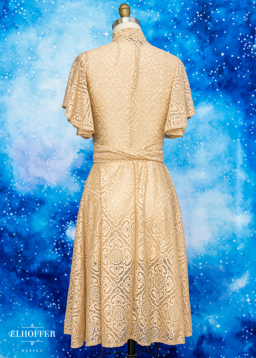 Essential Luisa Wrap Dress - Champagne Diamond Lace