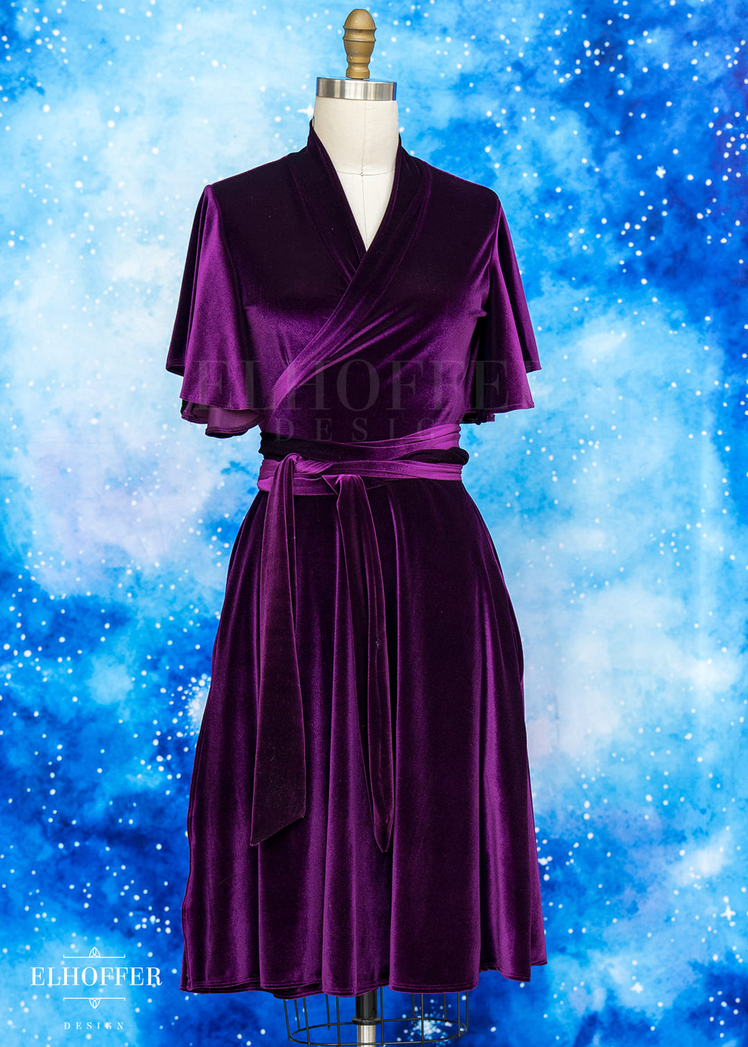 Essential Luisa Wrap Dress - Sugilite Velvet