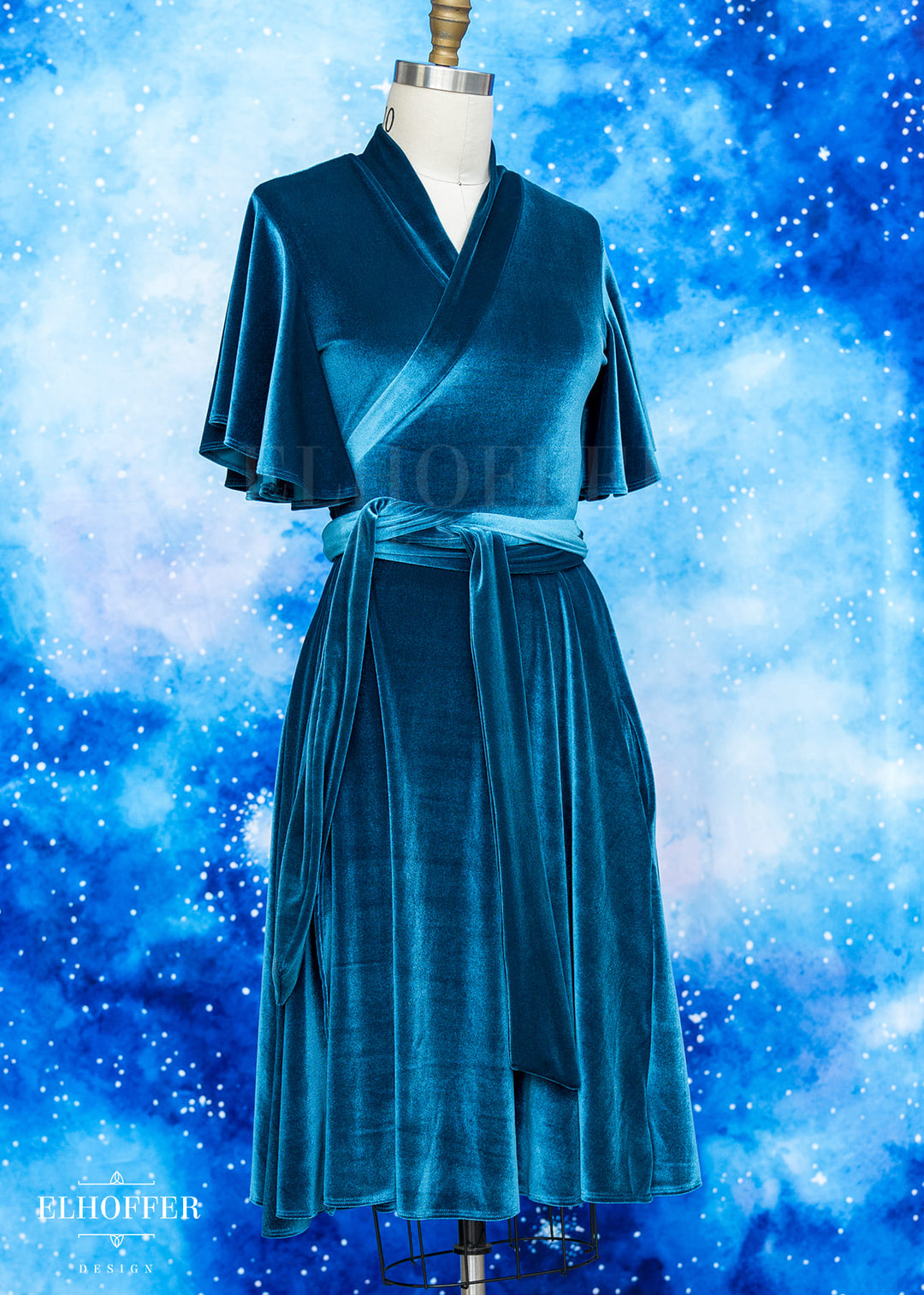 Essential Luisa Wrap Dress - Apatite Velvet