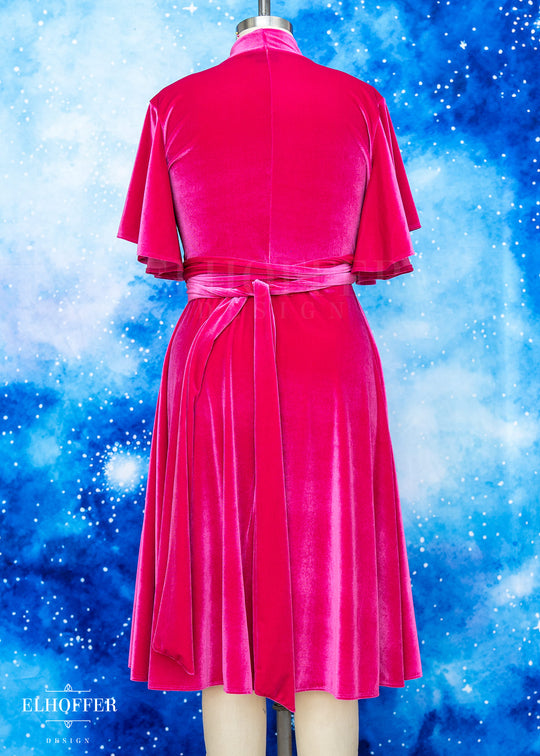 Essential Luisa Wrap Dress - Fuchsia Velvet