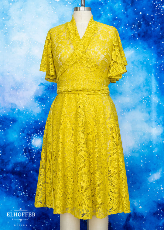 Essential Luisa Wrap Dress - Sunflower Floral Lace