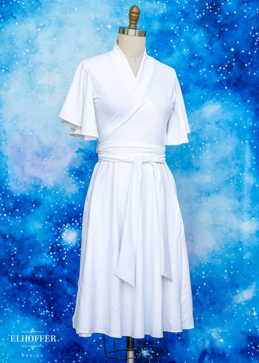 Essential Luisa Wrap Dress - White Spandex