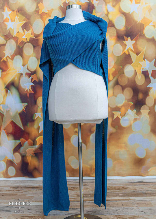 Sacred Princess Knit Wrap Cape - Cursed Lake Blue