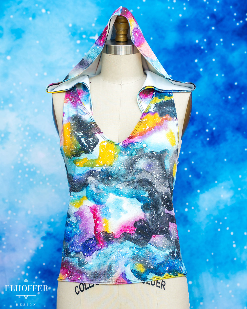 Essential Mara Hooded Crop - Rainbow Nebula
