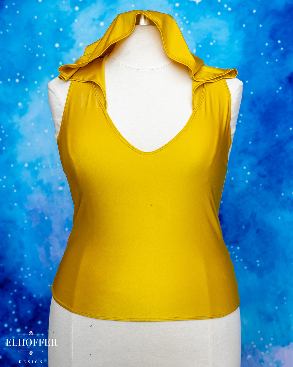 Essential Mara Hooded Crop - Golden Yellow Spandex