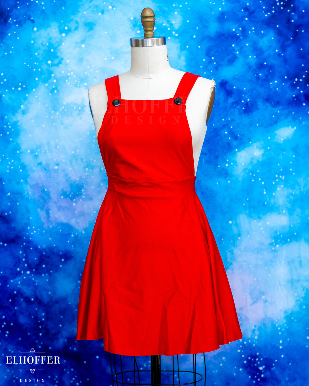 Essential Dorothy Pinafore - Fire Red Spandex