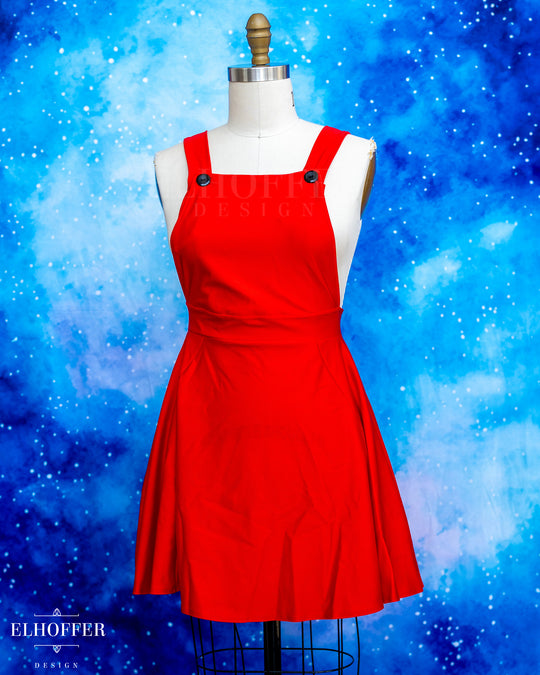 Essential Dorothy Pinafore - Fire Red Spandex