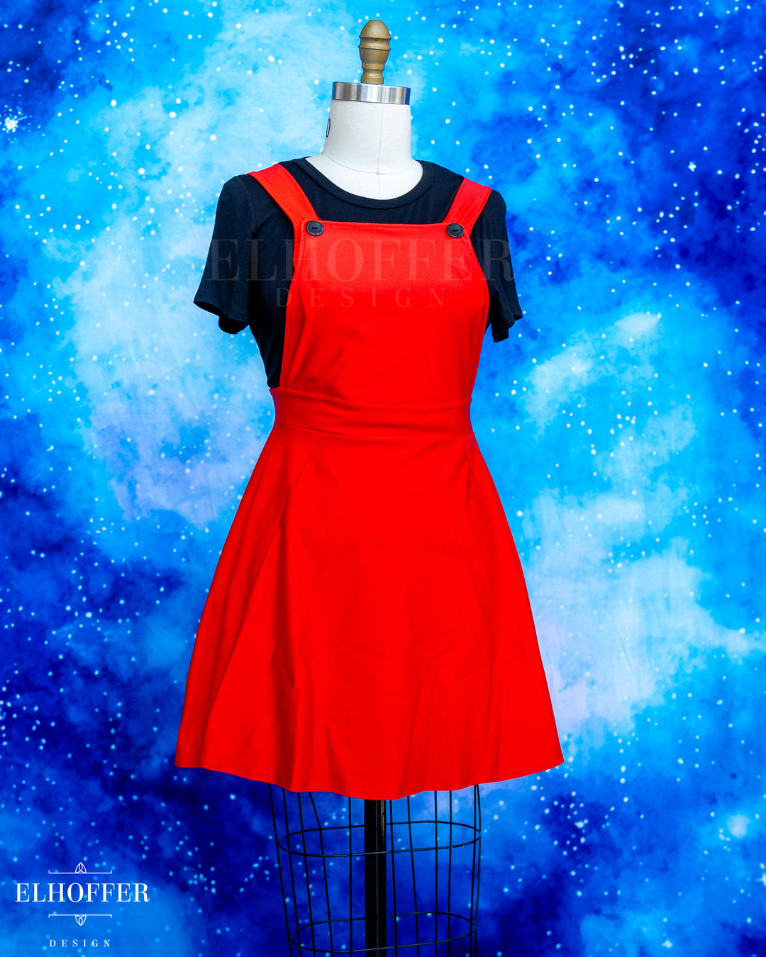 Essential Dorothy Pinafore - Fire Red Spandex