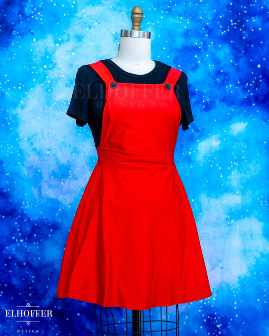 Essential Dorothy Pinafore - Fire Red Spandex