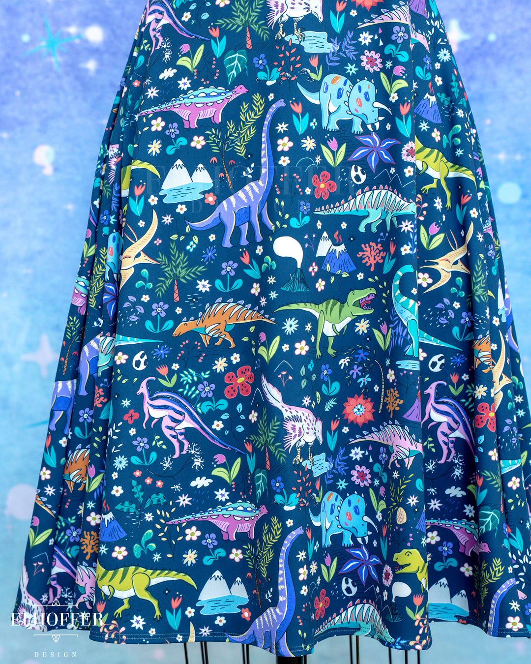 Essential Aquarius Knee Length Dress - Dinosaurs