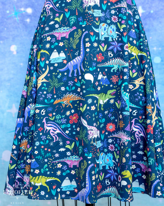 Essential Aquarius Knee Length Dress - Dinosaurs