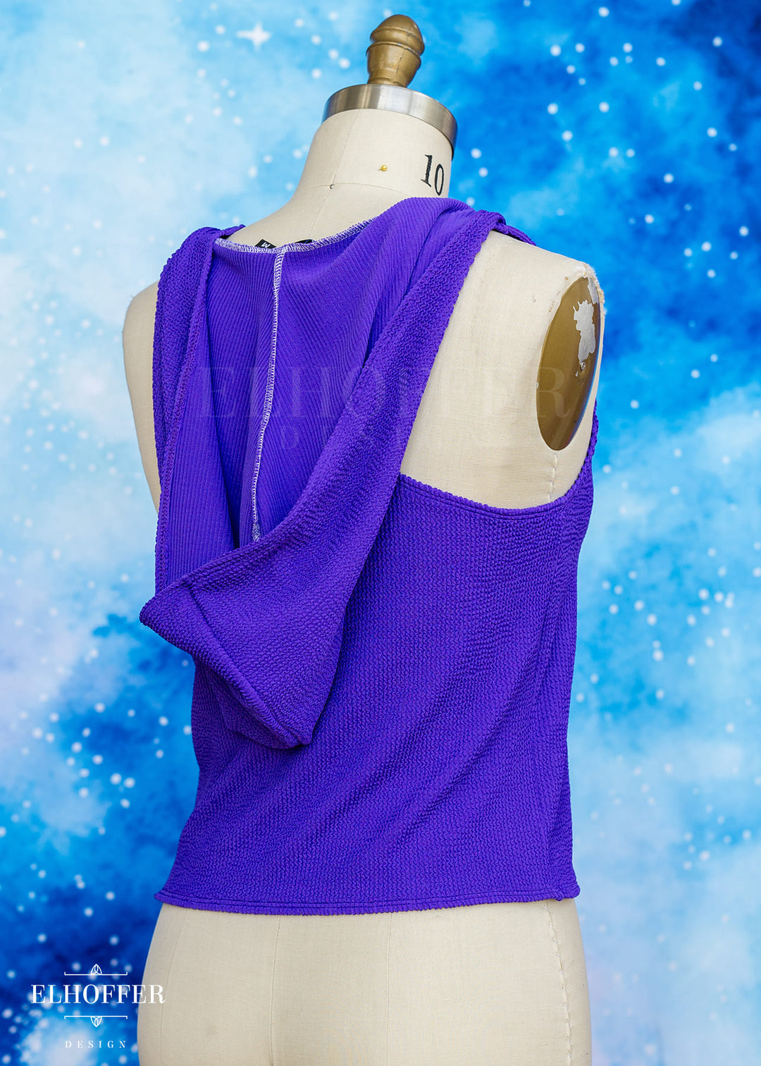 Essential Mara Hooded Crop - Textured Princess Purple
