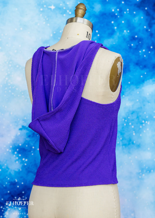 Essential Mara Hooded Crop - Textured Princess Purple