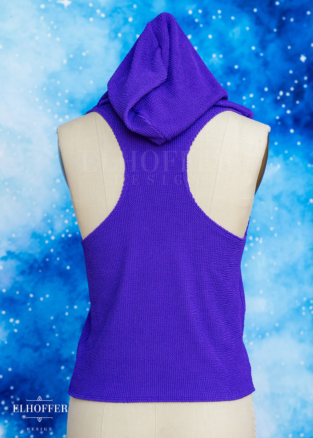 Essential Mara Hooded Crop - Textured Princess Purple