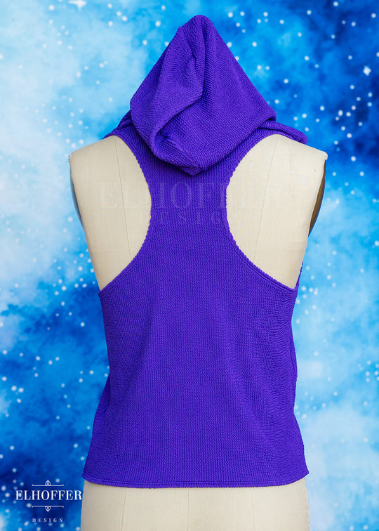 Essential Mara Hooded Crop - Textured Princess Purple