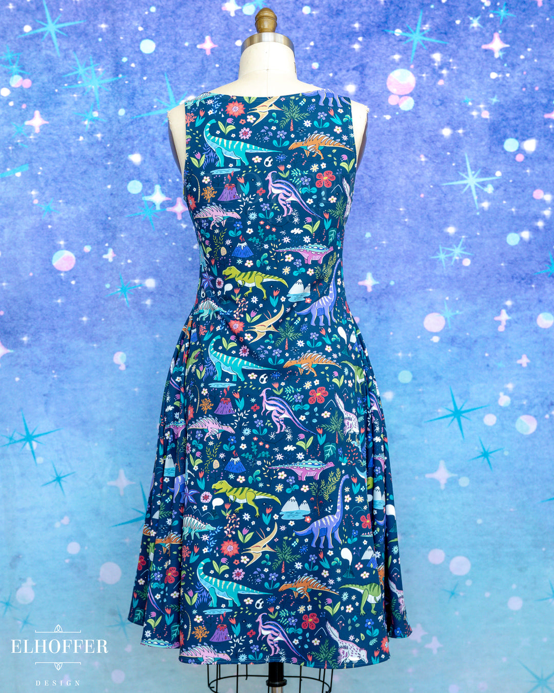 Essential Aquarius Knee Length Dress - Dinosaurs