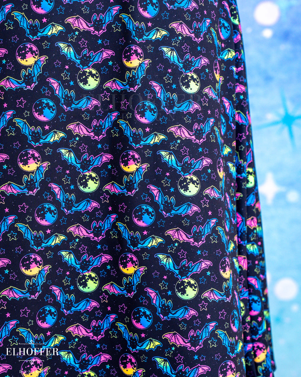 PREORDER - Essential Aquarius Knee Length Dress - Rainbow Bats