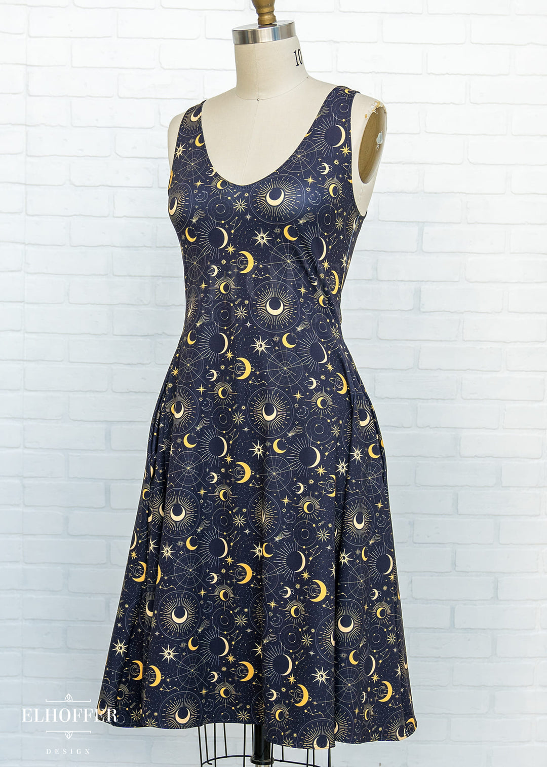 Essential Aquarius Knee Length Dress - Celestial Magic