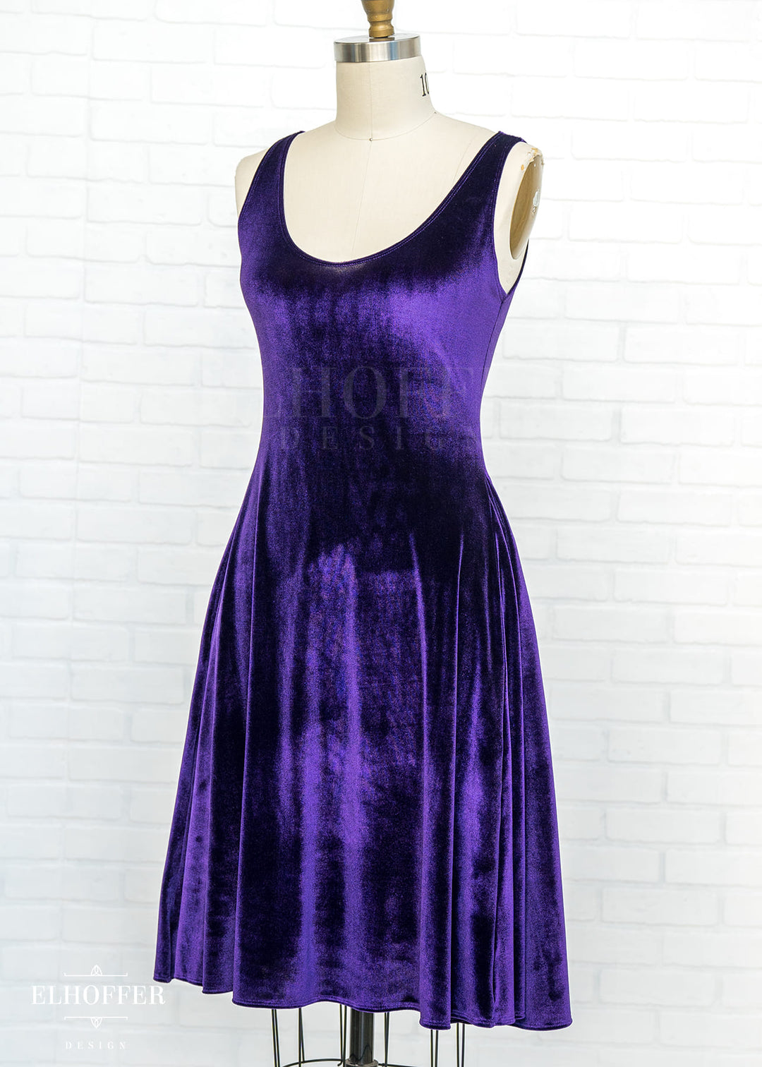 Essential Aquarius Knee Length Dress - Amethyst Velvet