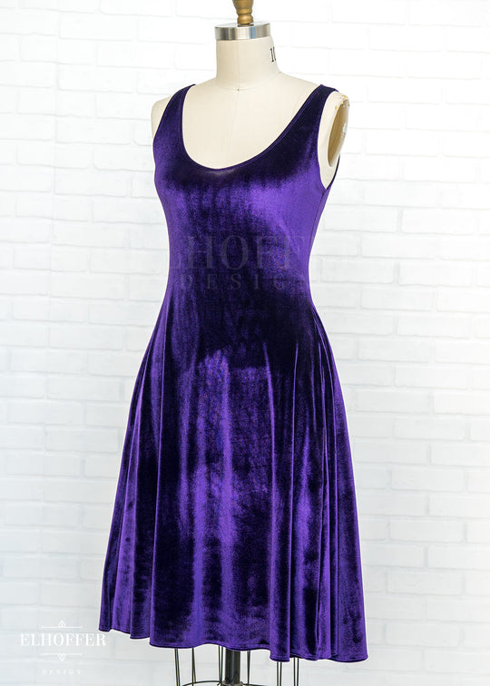 Essential Aquarius Knee Length Dress - Amethyst Velvet