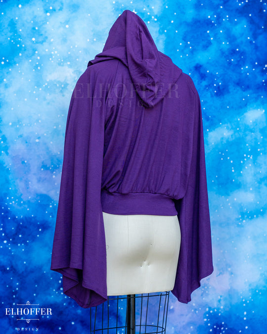 Essential Princess Hooded Crop Top - Cozy Eggplant Purple