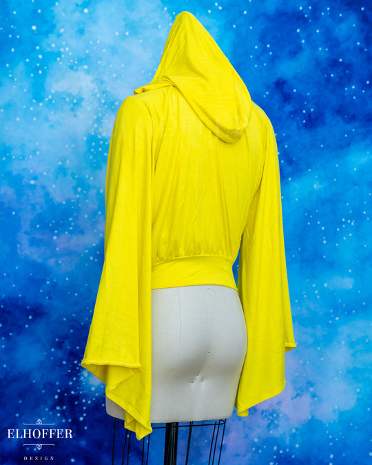 Essential Princess Hooded Crop Top - Cozy Lemon Yellow