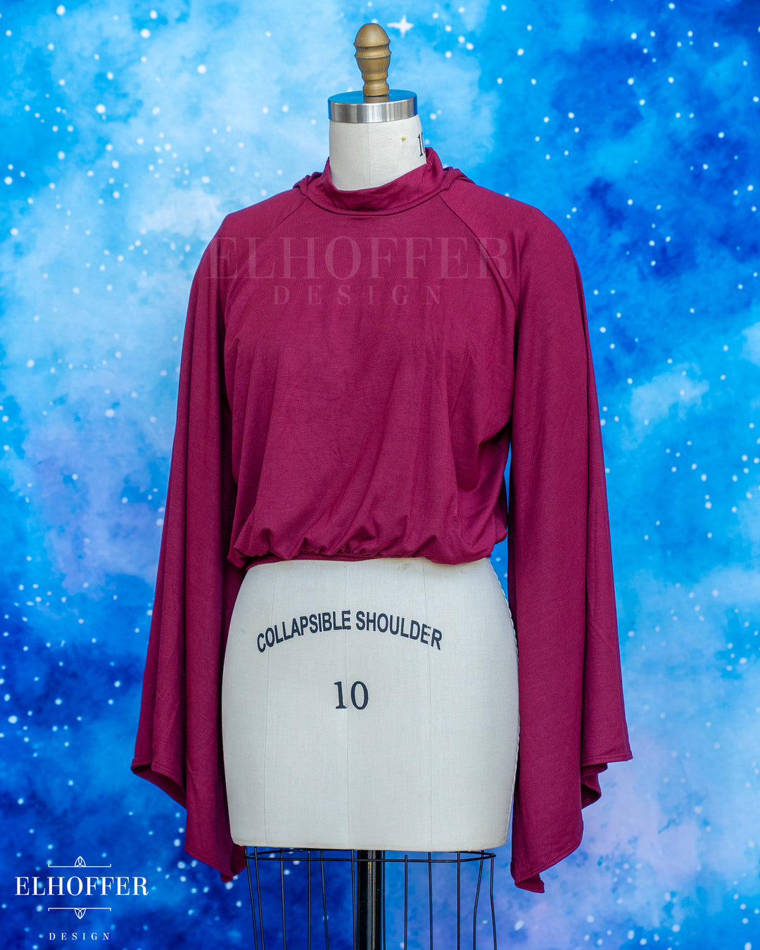 Essential Princess Hooded Crop Top - Cozy Berry Burgundy