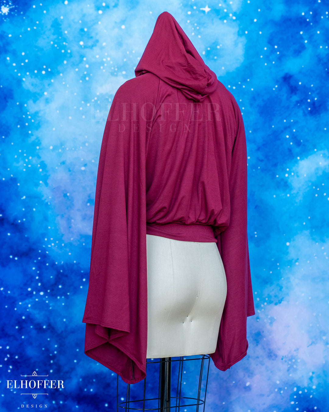 Essential Princess Hooded Crop Top - Cozy Berry Burgundy
