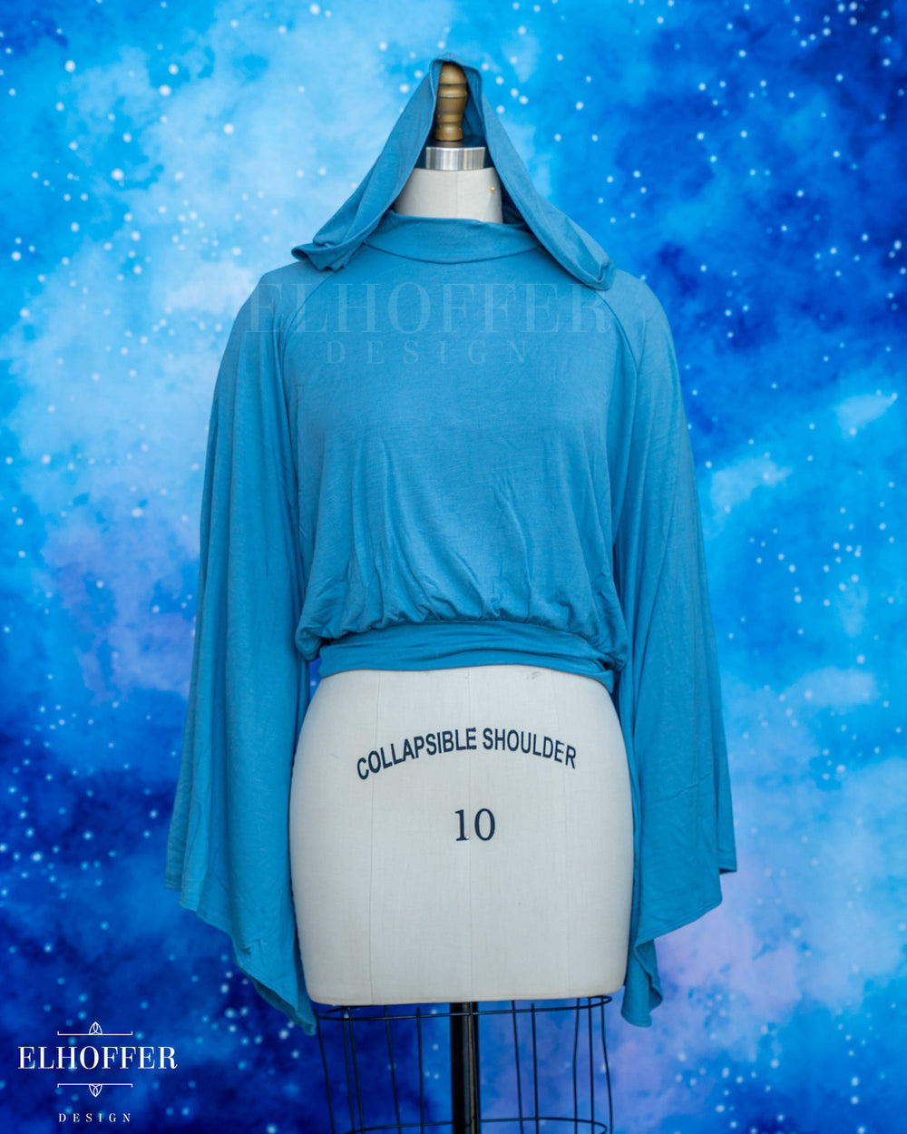 Essential Princess Hooded Crop Top - Cozy Blue Steel