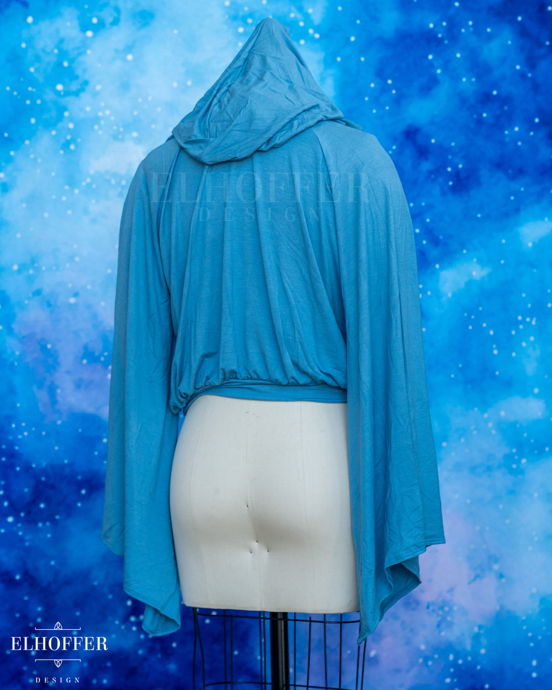 Essential Princess Hooded Crop Top - Cozy Blue Steel