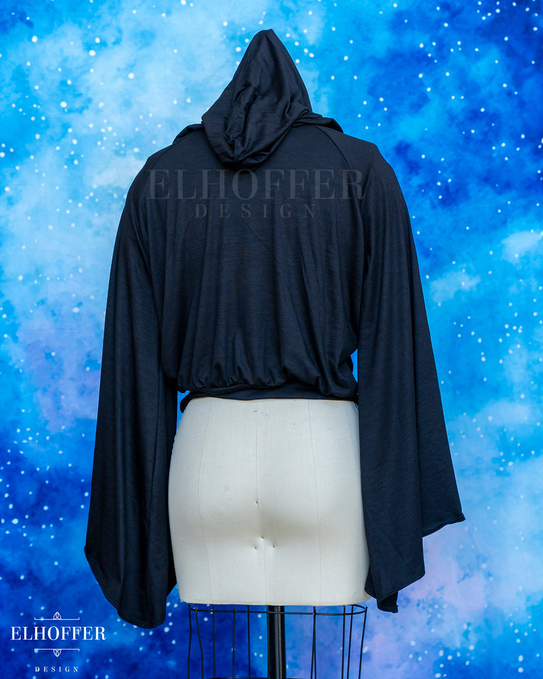 Essential Princess Hooded Crop Top - Cozy Black