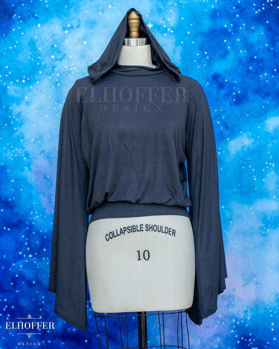Essential Princess Hooded Crop Top - Cozy Antique Black