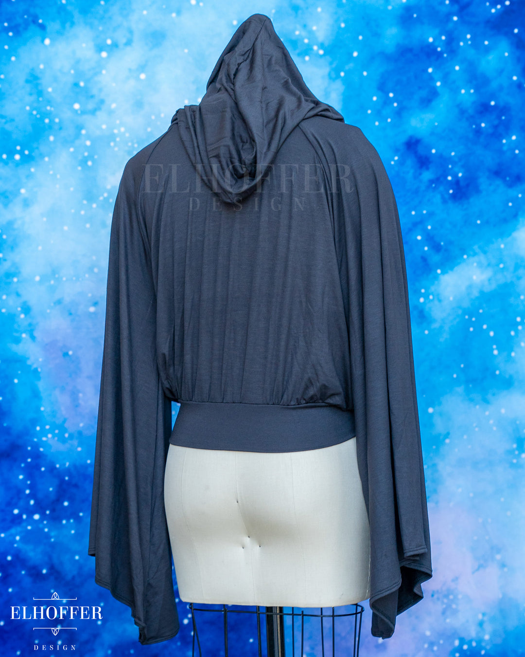 Essential Princess Hooded Crop Top - Cozy Antique Black