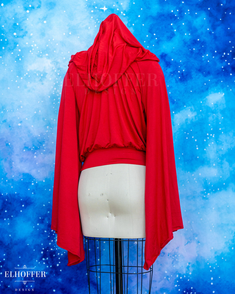 Essential Princess Hooded Crop Top - Cozy Ruby Red