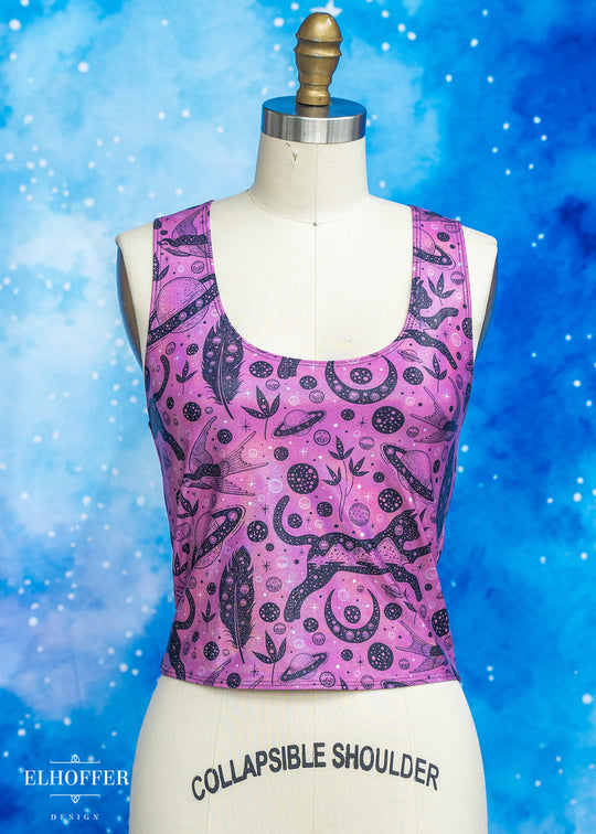 Handmade Buffy Crop Top - Holo Catty Witch