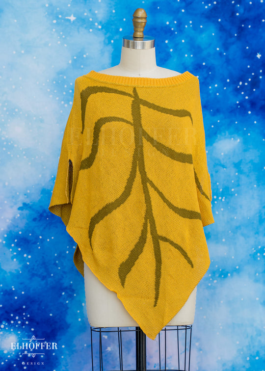 Essential Leaf Poncho - Autumnal Gold