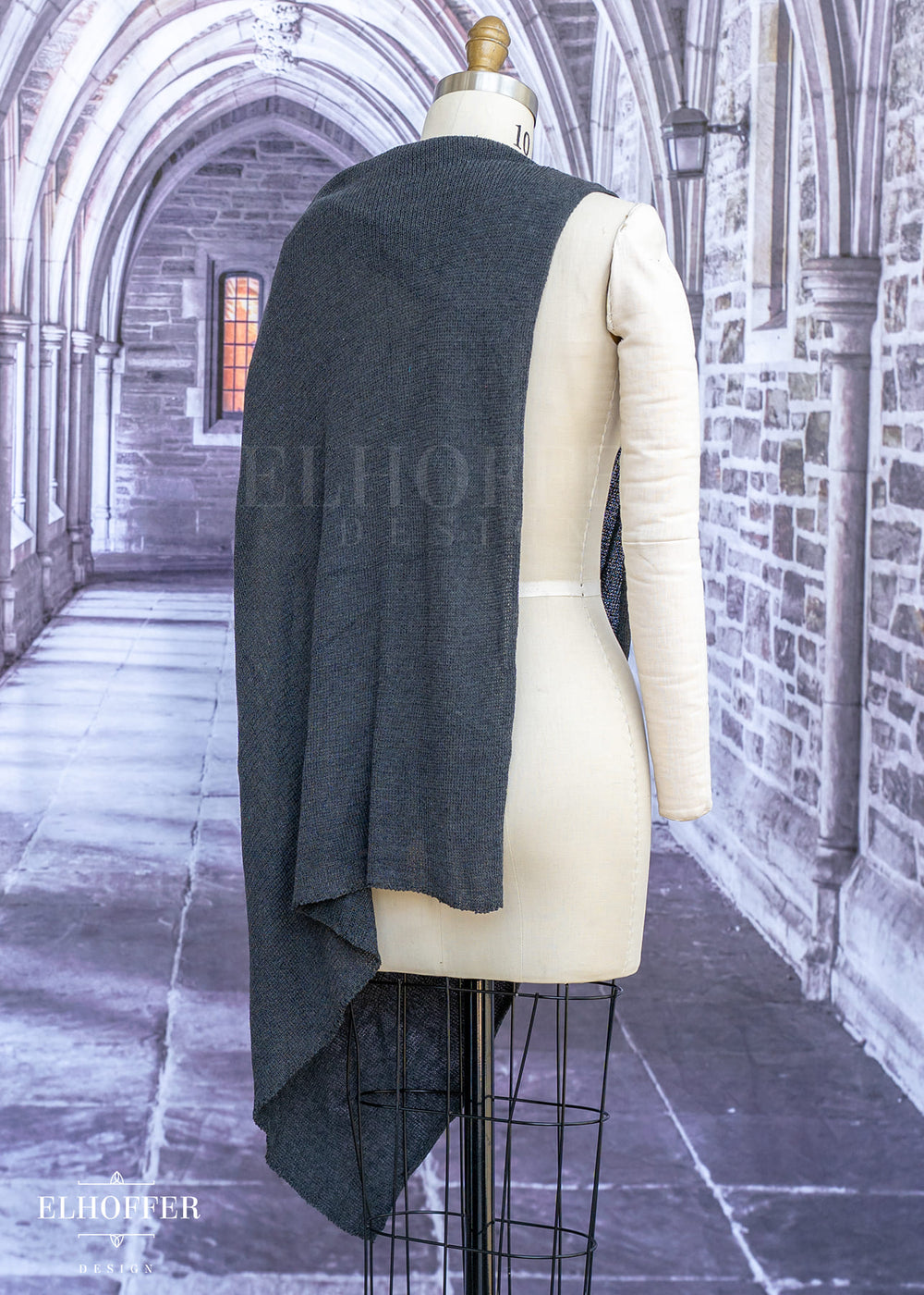 Handmade Dark Grey Cape - Made from Potentially Damaged Knits