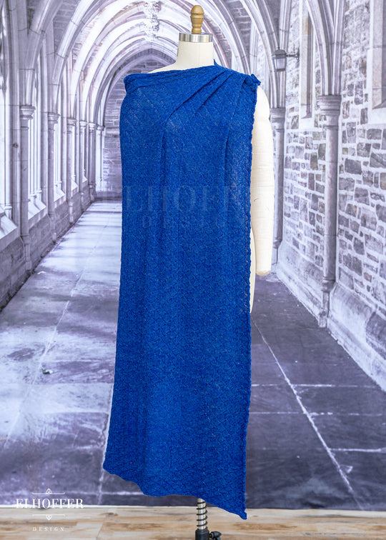 Handmade Cobal Knight Cape - Made from Potentially Damaged Knits