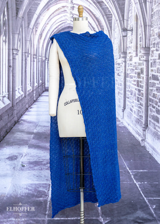 Handmade Cobal Knight Cape - Made from Potentially Damaged Knits