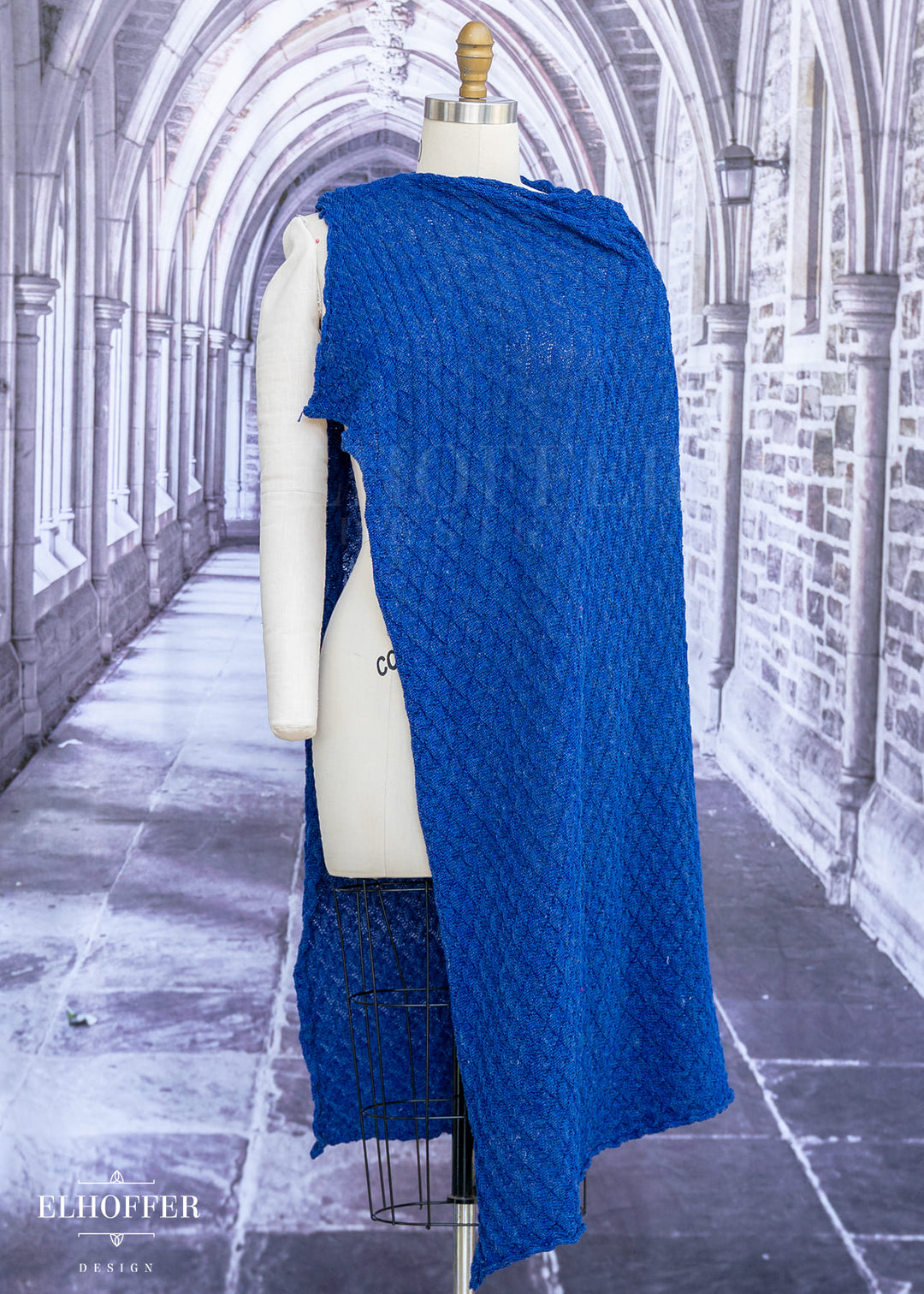 Handmade Cobal Knight Cape - Made from Potentially Damaged Knits