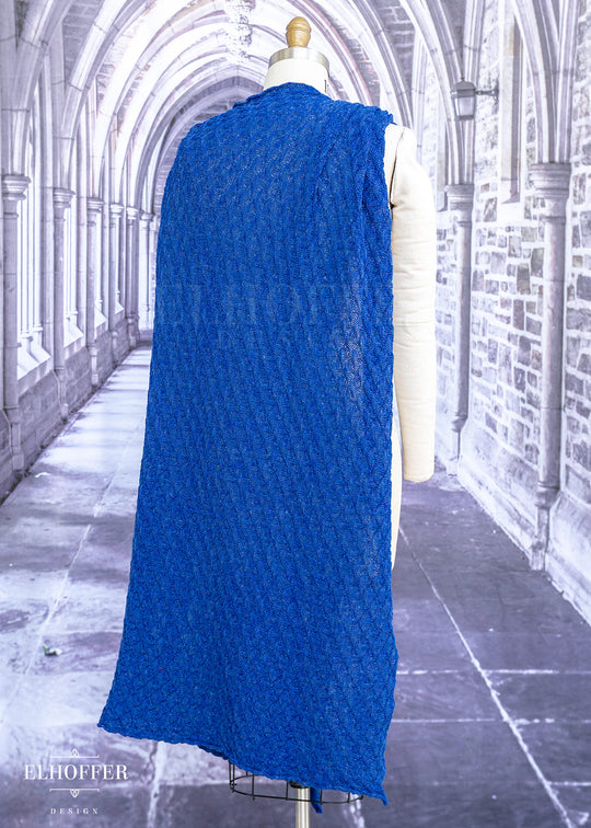 Handmade Cobal Knight Cape - Made from Potentially Damaged Knits