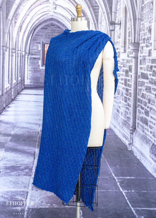 Handmade Cobal Knight Cape - Made from Potentially Damaged Knits
